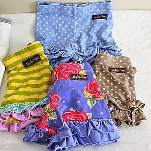 4 pair 18m girl matilda jane ruffle bottom shorts polkadot stripe roses ***